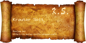 Krauter Solt névjegykártya